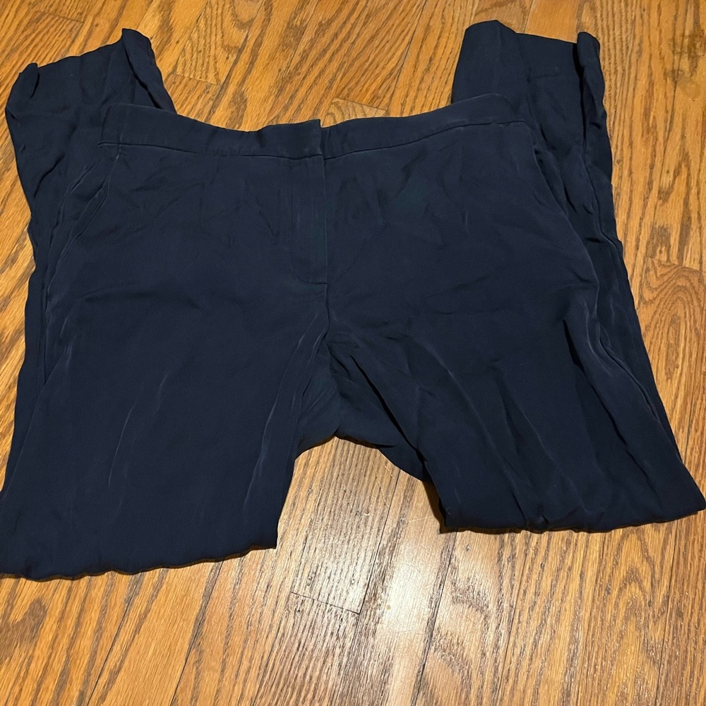Vince Women’s 100% Silk Navy Dress Trousers slacks pants 6 casual